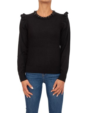 MAGLIA CON ROUCHES E PERLE LIU JO