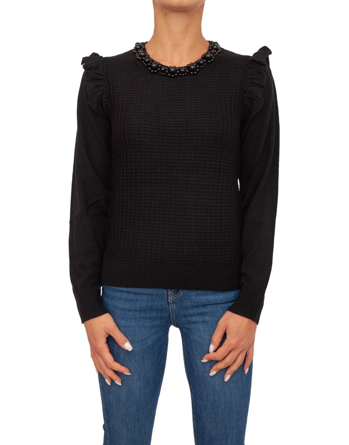 MAGLIA CON ROUCHES E PERLE LIU JO