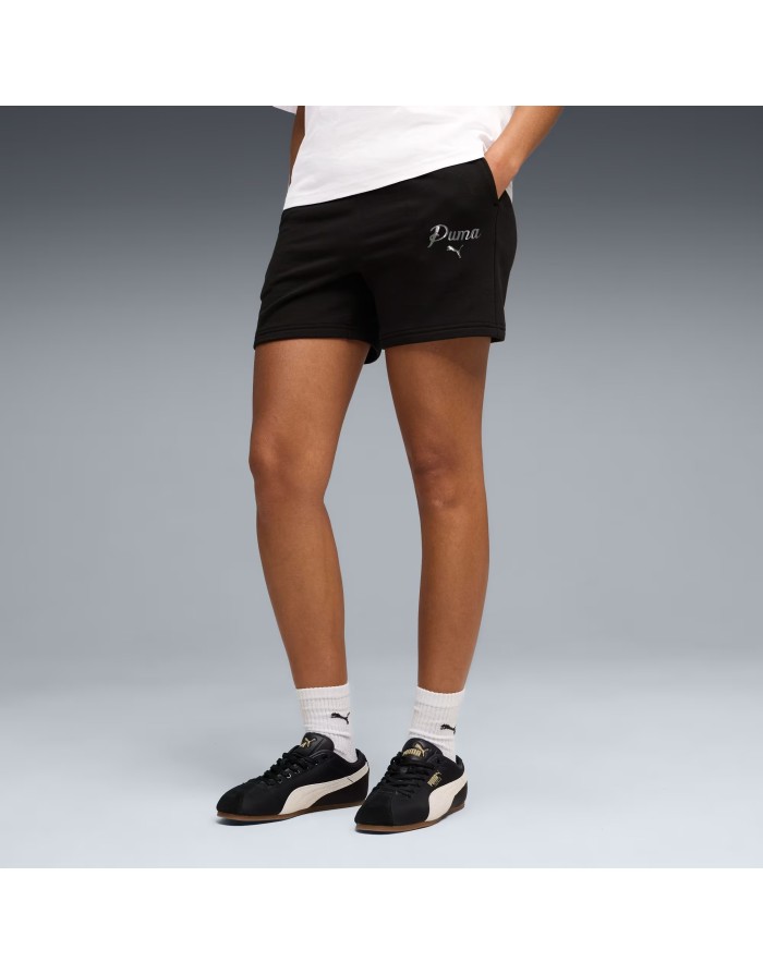 SHORTS PUMA ESSENTIALS SCRIPT HIGH-WAIST