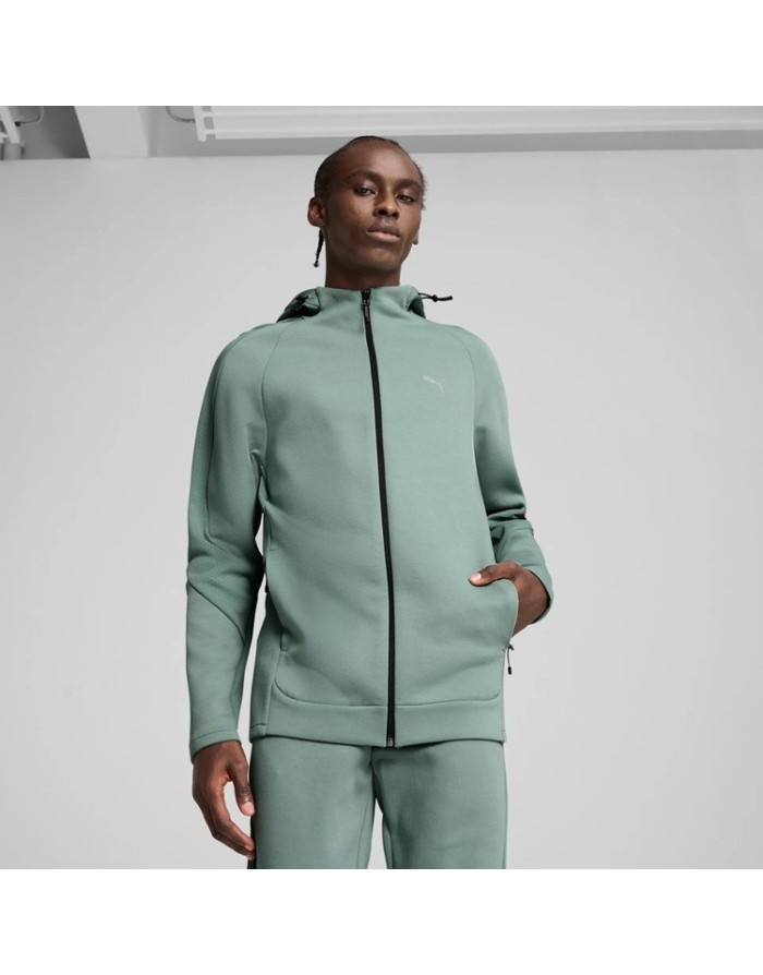 FELPA FULL ZIP CON CAPPUCCIO PUMA EVOSTRIPE