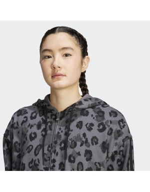 FELPA FULL ZIP CON CAPPUCCIO ADIDAS AOP FT