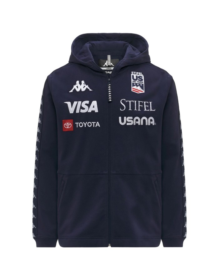 FELPA FULL ZIP CON CAPPUCCIO KAPPA 222 BANDA ARUFEOD US