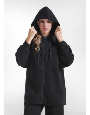 FELPA FULL ZIP CON CAPPUCCIO DEHA
