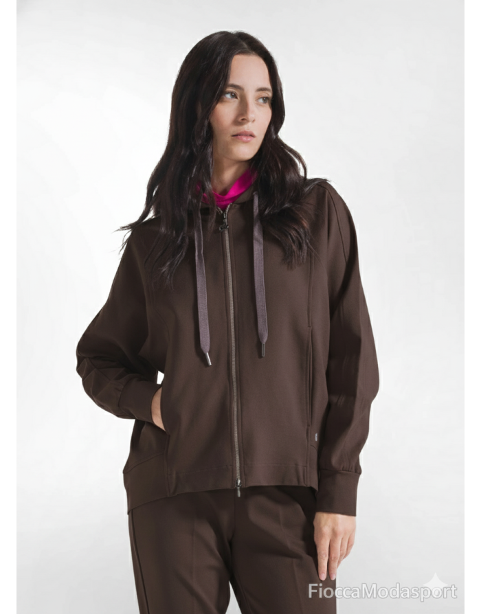 FELPA FULL ZIP CON CAPPUCCIO DEHA