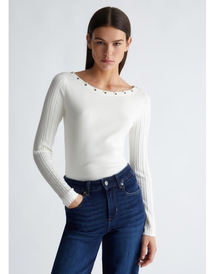 MAGLIA LIU JO CON PIERCING SUL COLLO