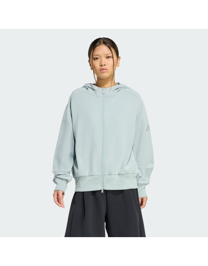 FELPA FULL ZIP CON CAPPUCCIO ADIDAS SOFT LUX