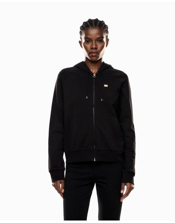 FELPA FULL ZIP CON CAPPUCCIO EA7 CORE LADY