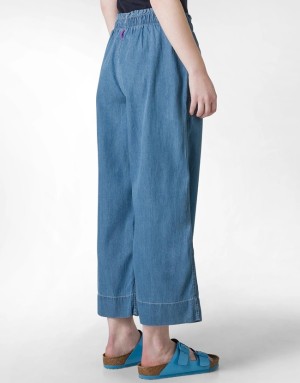 PANTALONE CROPPED IN DENIM RASO