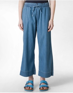 PANTALONE CROPPED IN DENIM RASO