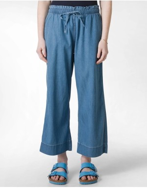 PANTALONE CROPPED IN DENIM RASO